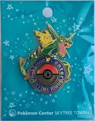 Pokemon Center Japan Skytree Town Rayquaza & Pikachu Pin Badge
