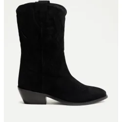 Bota cowboy mujer de piel negra