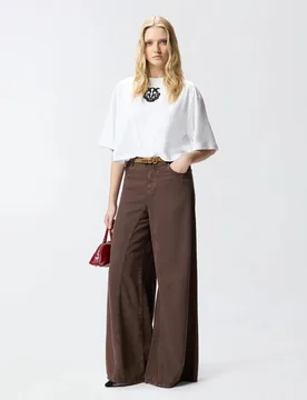 BORGHETTO T-SHIRT JERSEY LOGO SS26 - PINKO - FashionsVida