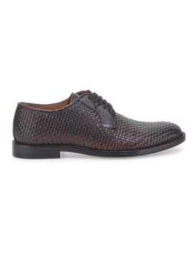 Scarpe Stringate Marroni In Vera Pelle 2 40