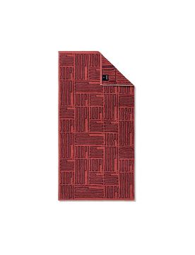 Duschtuch 80x150cm BARS ALLOVER Siena rot baby