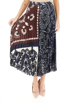 Gonna plissettata BLU SCURO 40 - WEEKEND MAX MARA - FashionsVida