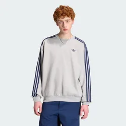 GIROCOLLO OVERSIZE ADICOLOR A 3 STRISCE S Medium Grey Heather / Night Indigo