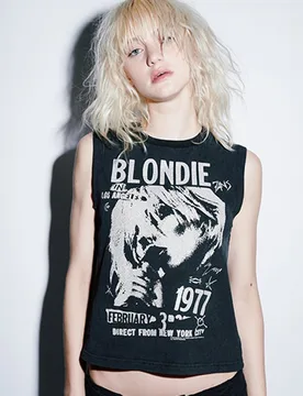 Superdry Damen Figurbetontes Blondie x Superdry Tanktop Schwarz - Größe: 42 - 34.99 - FashionsVida