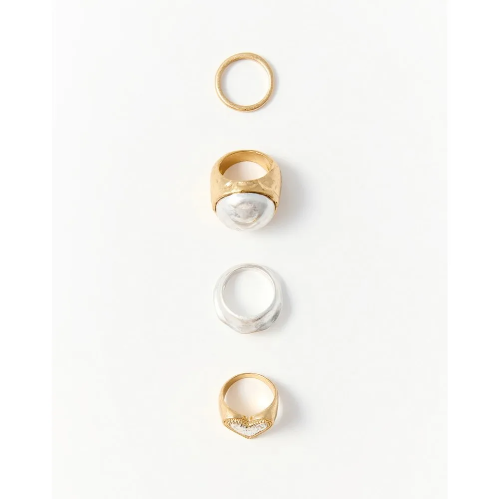 Sfera - Set 4 anillos corazón - Sfera - FashionsVida
