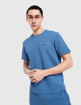 Mens Maglia Waffle - Blu, blu blu Uomo taglia M - BOSS - FashionsVida