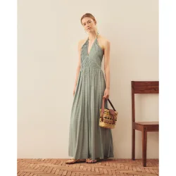 Vestido largo con escote de tiras
