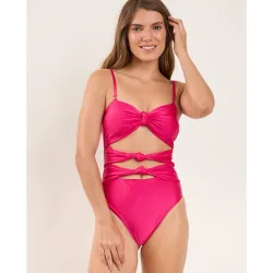 Bañador bandeau liso con relleno