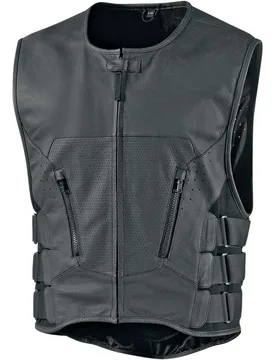 Gilet Moto in Pelle REGULATOR D3O STRIPPED Nero taglia S/M - Icon - FashionsVida
