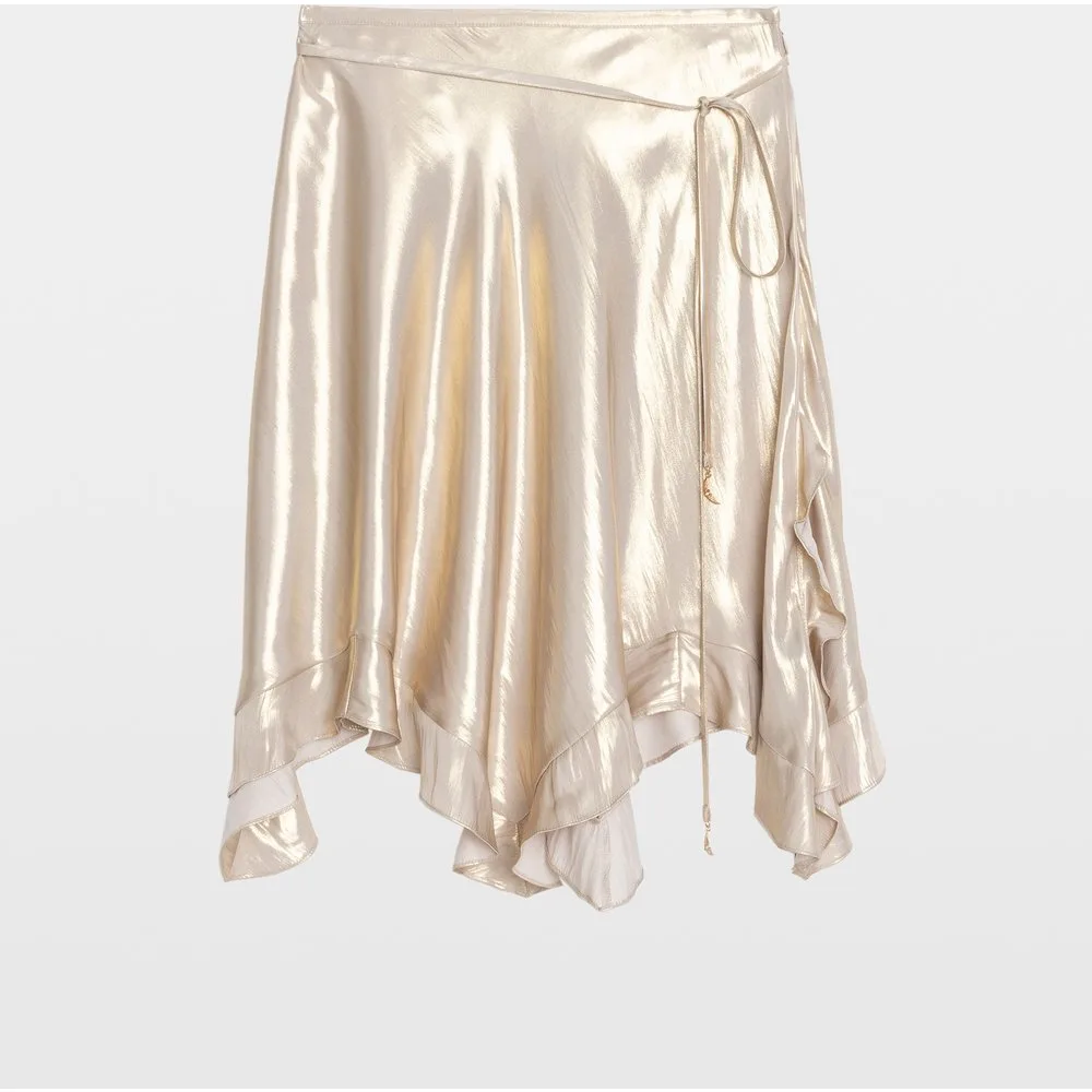 Zadig & Voltaire - Falda corta asimétrica de satén con cinturón - Zadig & Voltaire - FashionsVida