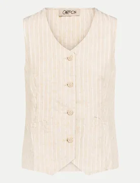 Cartoon Gestreifte Weste Beige 36 - Cartoon - FashionsVida