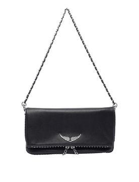 Borsa a tracolla Rock nera e argento