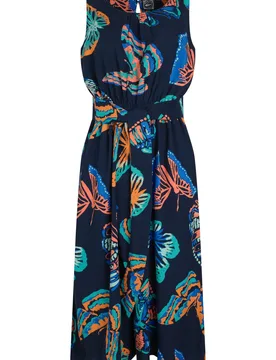 Weird Fish Nalani Printed Viscose Jumpsuit Size 22 - sale all-sale sale womens women women all-womens women dresses women trousers-jeans women trouser - Dark Blue - FashionsVida