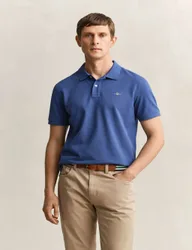 Pure Cotton Pique Polo Shirt Blue male