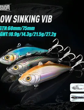 Señuelos de pesca VIB del Reino de 60 mm y 75 mm, señuelos artificiales con buen movimiento que se hunden, cebos duros para pescar en el hielo - Shein - FashionsVida