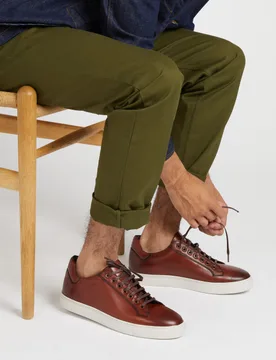 Leather Lace-Up Trainers Cognac female - Jones Bootmaker - FashionsVida
