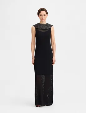 Vestido punto cuello rafia - Simorra - FashionsVida