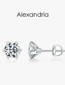 D VVS Moissanite Ear studs with certificate 925 sterling silver Diamond Earrings 0.5ct 1ct 3ct Moissanite Earrings Gift - Aliexpress - FashionsVida