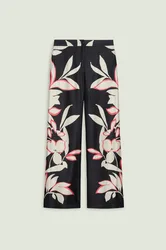 Pantalone in satin donna nero