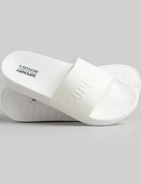 Superdry Herren Code Logo Badesandalen Weiß - Größe: S - 39.99 - FashionsVida