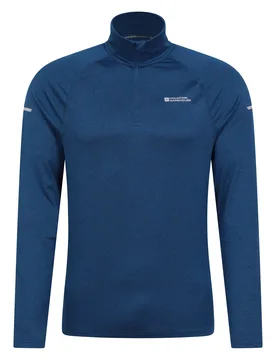 Echo Melange Mens Half-Zip Midlayer - Navy - Mountain Warehouse - FashionsVida
