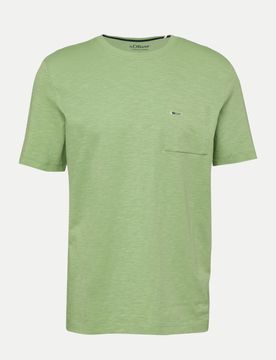 RED LABEL T-Shirt in Flammgarnstruktur Grün M