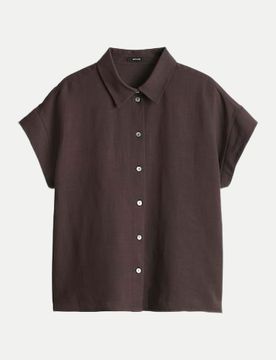 Opus Kurzarmbluse Falvia Braun 38