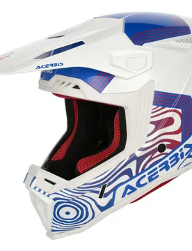 Casco moto Cross Enduro Whoops Bianco Blu Rosso taglia L - Acerbis - FashionsVida