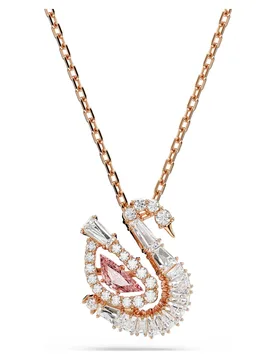 Pendente Swan, Taglio misto, Cigno, Rosa, Finitura oro rosa 18K OS - Swarovski - FashionsVida