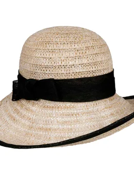 Straw Hat with Sinamay Loop by - black - Damen - Size: One Size - Seeberger - FashionsVida