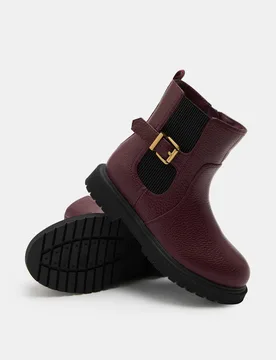 Kids' Chelsea Boots (4 Small - 6 Large) Burgundy Female - M&S - FashionsVida