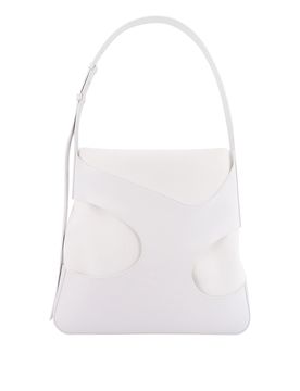 Borsa a tracolla in pelle e tela