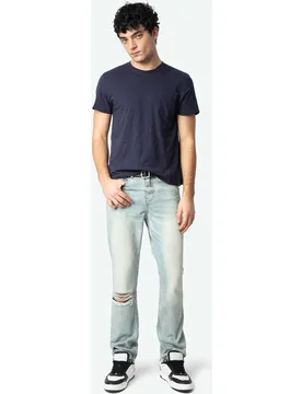 Zadig & Voltaire - Vaqueros Rectos de hombre con agujeros y desgastados - Zadig & Voltaire - FashionsVida