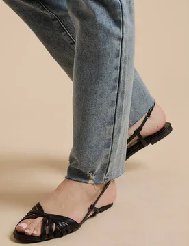 Elaina Cross Strap Slingback Flat Sandals - Black - Size: 3 - Dorothy perkins - FashionsVida