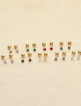 Slim Bar 316L Stainless Steel Ip Plated No Easy Fade Classical Screw-back Stud Earrings With Super Mini 2mm AAA Colors Zircons - Aliexpress - FashionsVida