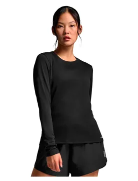 Aero Mesh Long Sleeve T-shirt Black / Silver M Women - 2XU - FashionsVida
