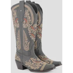 Botas cowboy de mujer de caña alta con estampado bordado