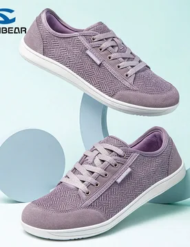 Zapatos casuales de mujer de punta ancha y estilo minimalista, zapatos planos de tela tejida con ajuste holgado, suela de goma suave, todo negro, para - Shein - FashionsVida