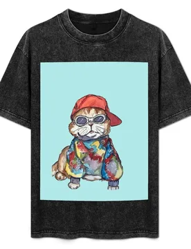 Bro Cat T-Shirt Big and Tall Solid Color T-Shirt - Aliexpress - FashionsVida