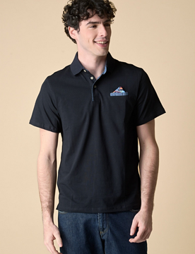 V2 polo con pochette uomo blu