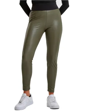 Leggings Faux Leather Olive S
