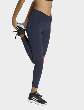 Womens Leggings 7/8 3 Stripes Studio All Me X-over - Blu, blu blu Donna taglia 2XL