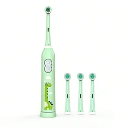 Cepillo de dientes eléctrico de 4 cabezales giratorios, alimentado por 2 pilas AAA, cepillo de dientes eléctrico de limpieza inteligente con cerdas