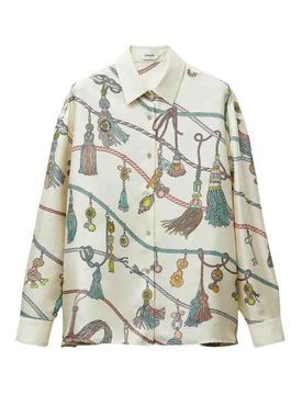 Camicia stampata in twill di seta