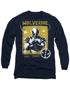 Deadpool Wolverine Holy Snikt Wolverine Long Sleeve T-Shirt, Navy - Navy - Size: 2XL - Marvel - FashionsVida