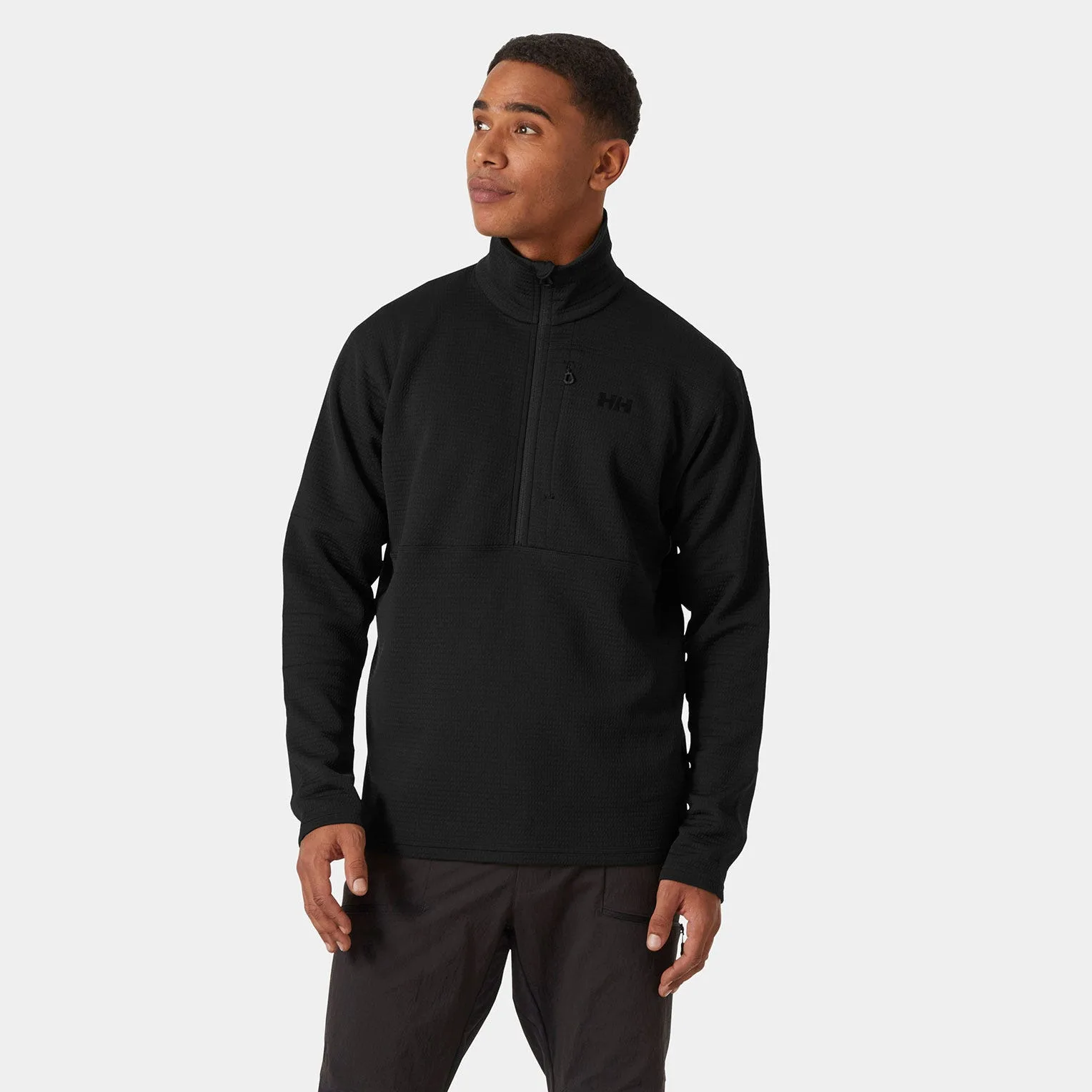 Men’s Evolved Air 1/2 Zip Midlayer Black L - Black - Male - Helly Hansen - FashionsVida