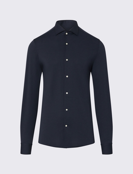 Camicia in popeline uomo blu scuro