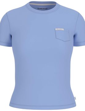 T-shirt celeste con taschino W5RI52 J1314 G7CP