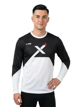 Maglietta A Maniche Lunghe Pro-x Black / White