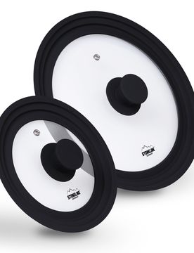 STONELINE Universal Glasdeckel Set 16/18/20 und 24/26/28 Schwarz